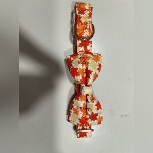 NEW Happy Fall Adjustable Removable Bow Tie Dog Collar Soft M